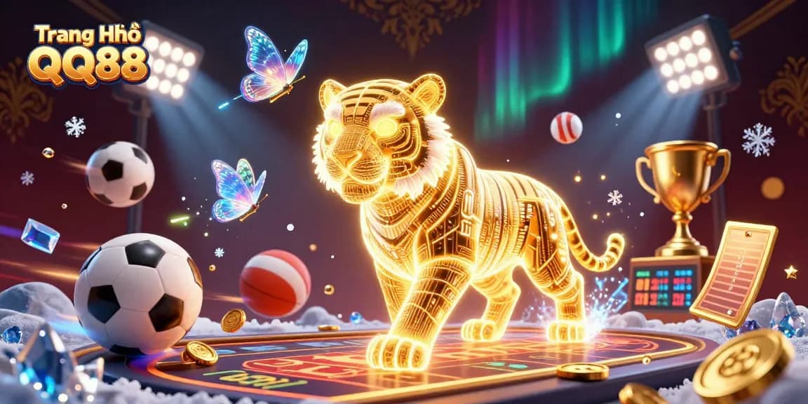 Join the gaming excitement at Trang Chủ QQ88 with vibrant sports elements and a dynamic casino atmosphere.