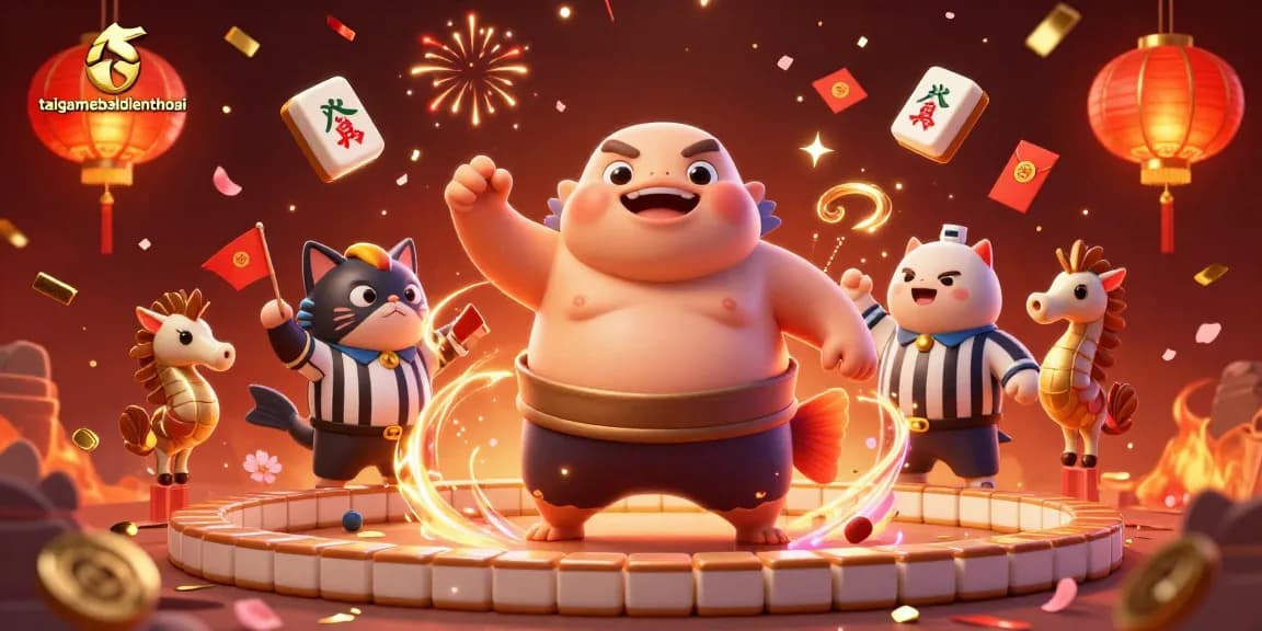 Engage with the vibrant taigamebaidienthoai casino scene featuring a cartoon fugu in a lively underwater ring.