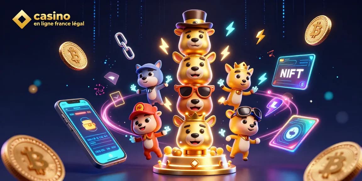 Action dans un casino en ligne légal en France avec des éléments crypto et un totem cartoon vibrant.