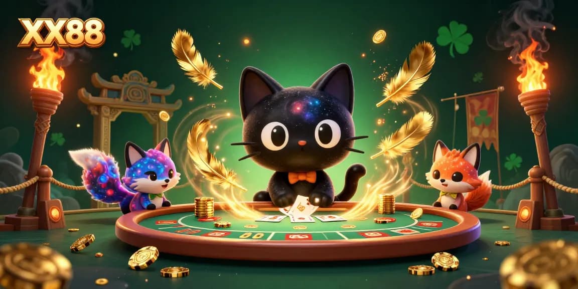 Experience winning moments at XX88 casino with vibrant gaming elements and characters in a cosmic scene.