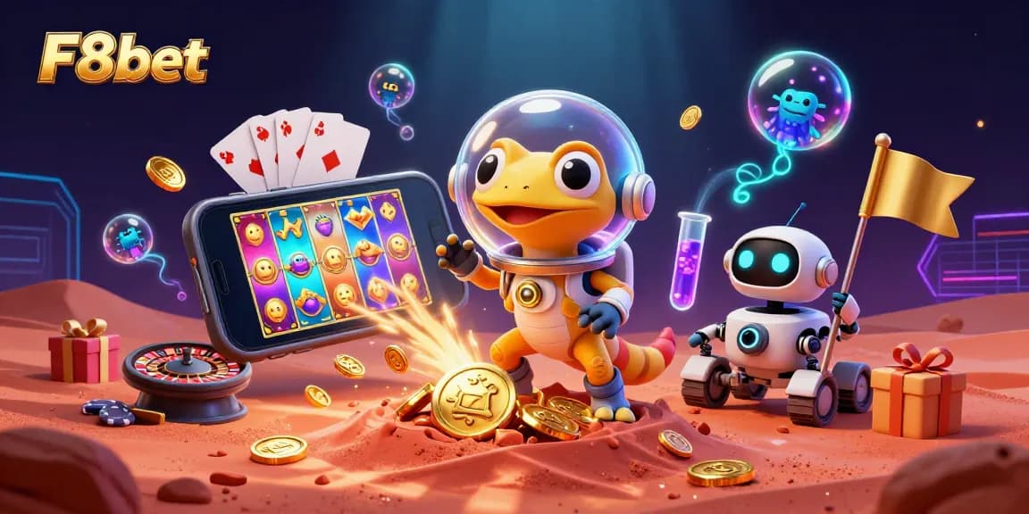 F8bet offers exciting gameplay with vibrant slot games amidst a thrilling casino setting.