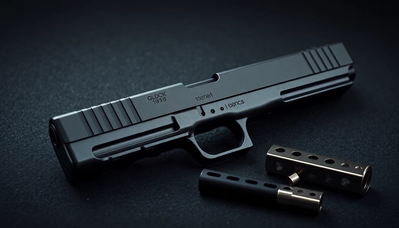 Showcasing the glock 19 gen 3 oem slide with detailed craftsmanship and precision engineering.