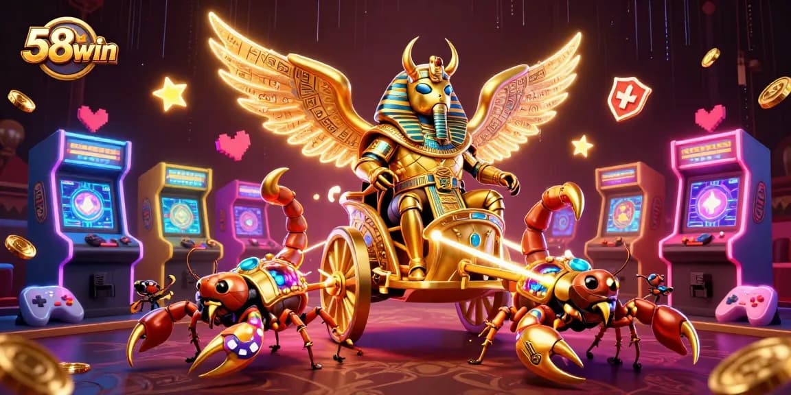 Engage in thrilling gameplay with 58win, featuring vibrant characters and casino elements in rich detail.