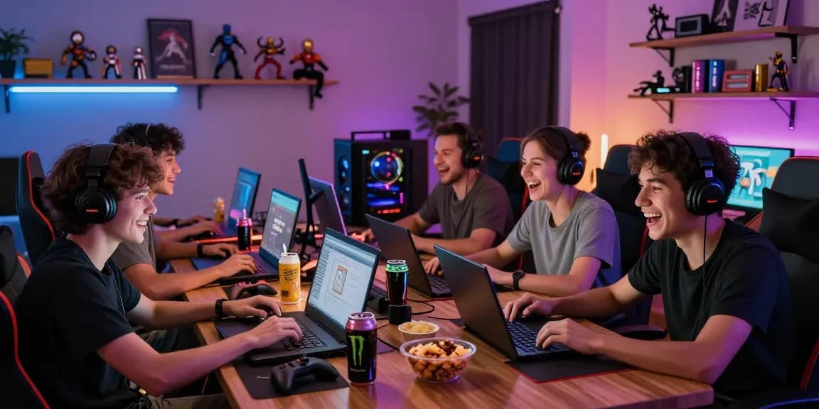 Pengalaman bermain game di GOKIL33 dengan suasana ceria dan aksesoris gaming menarik.