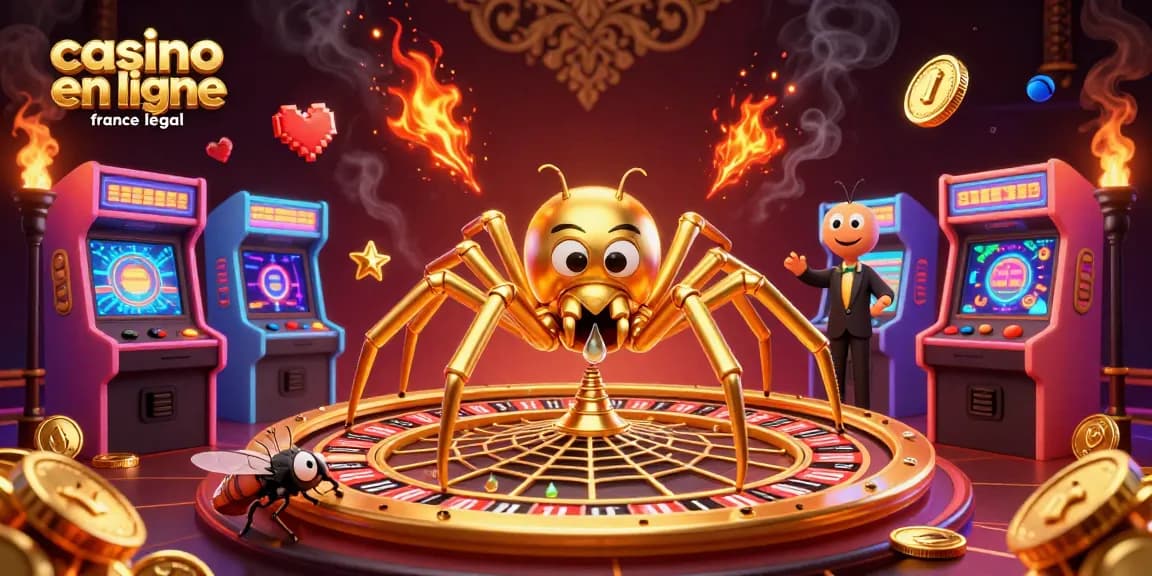 Placer des paris dans un casino en ligne France légal avec une illustration de roulette en 3D.