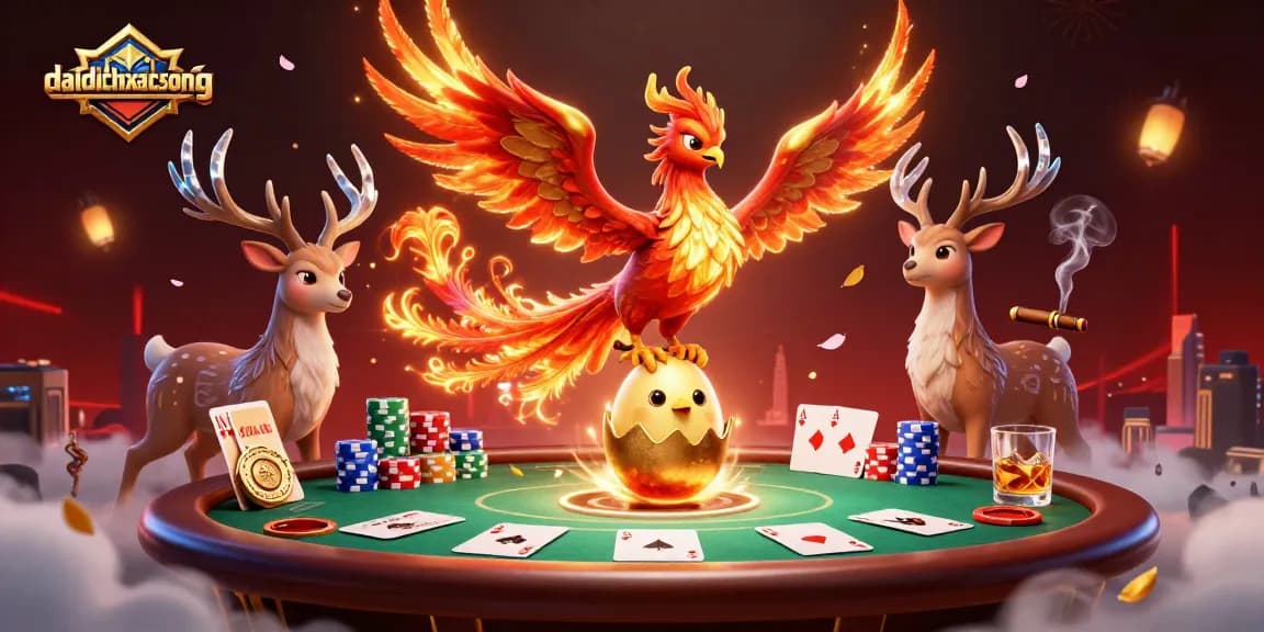 Engage in thrilling action with daidichxacsong as the fire phoenix soars amid rich poker elements.