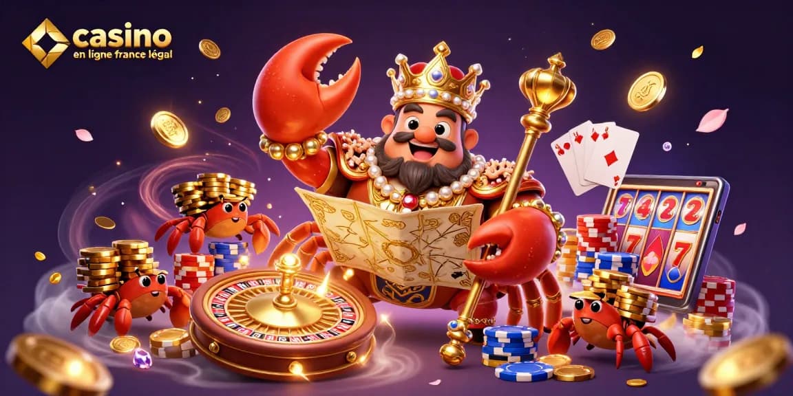 Visitez le casino en ligne légal en France avec le crabe doré et de nombreux éléments de jeu passionnants.