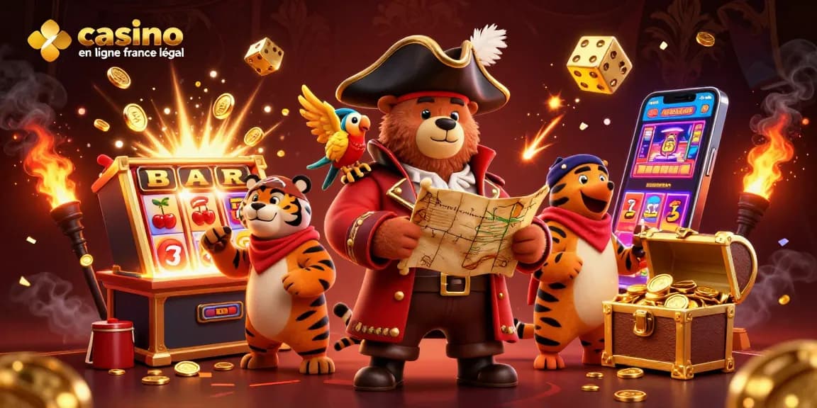 Découvrez le monde du casino en ligne France légal avec ce vibrant pirate et ses trésors gagnants.