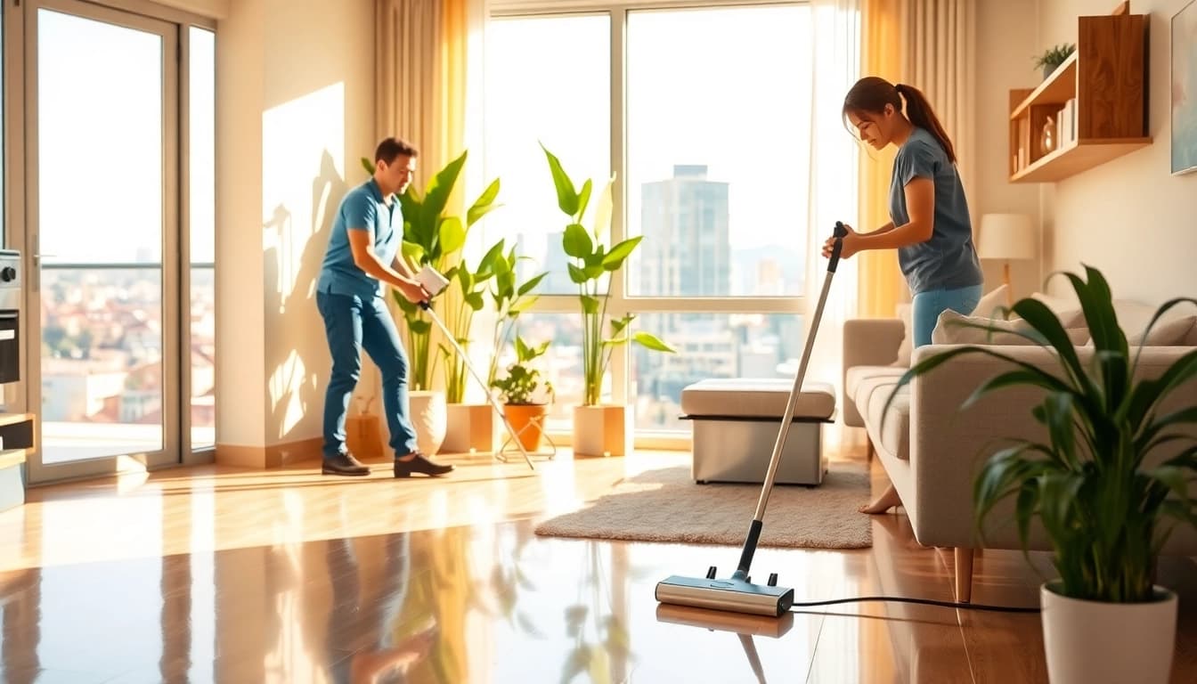 Expert bond cleaning Logan displayed in a modern apartment with gleaming surfaces and professional cleaners.
