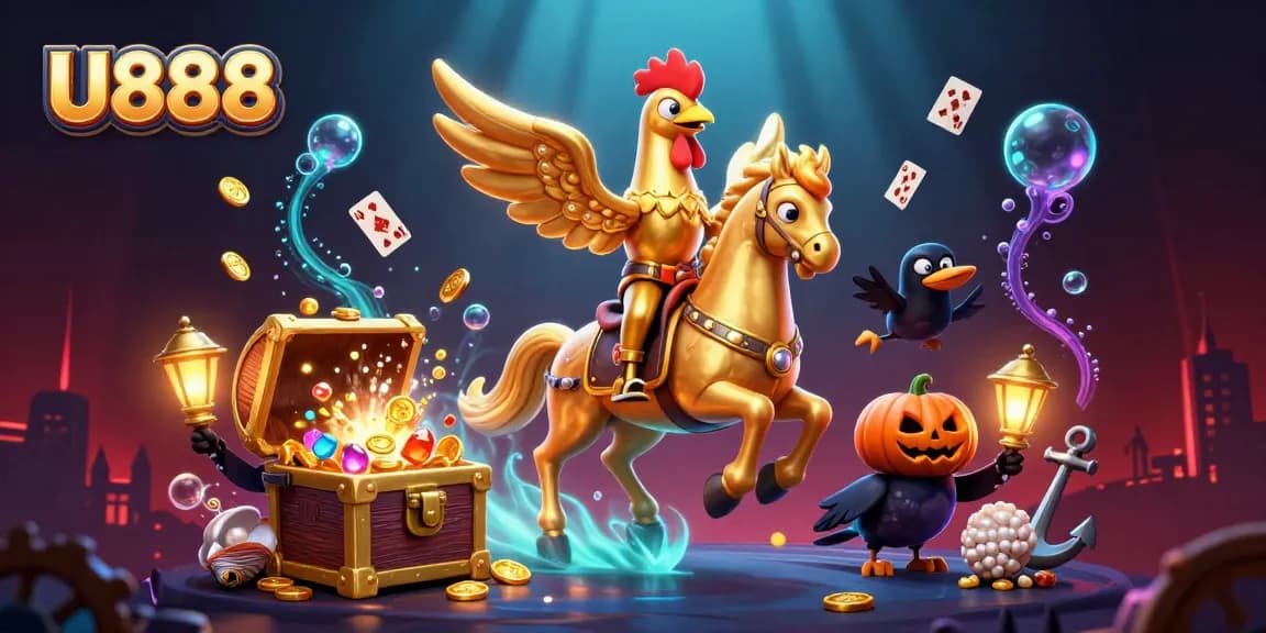 U888 offers thrilling gaming experiences in a vibrant casino scene with unique characters and a lively atmosphere.