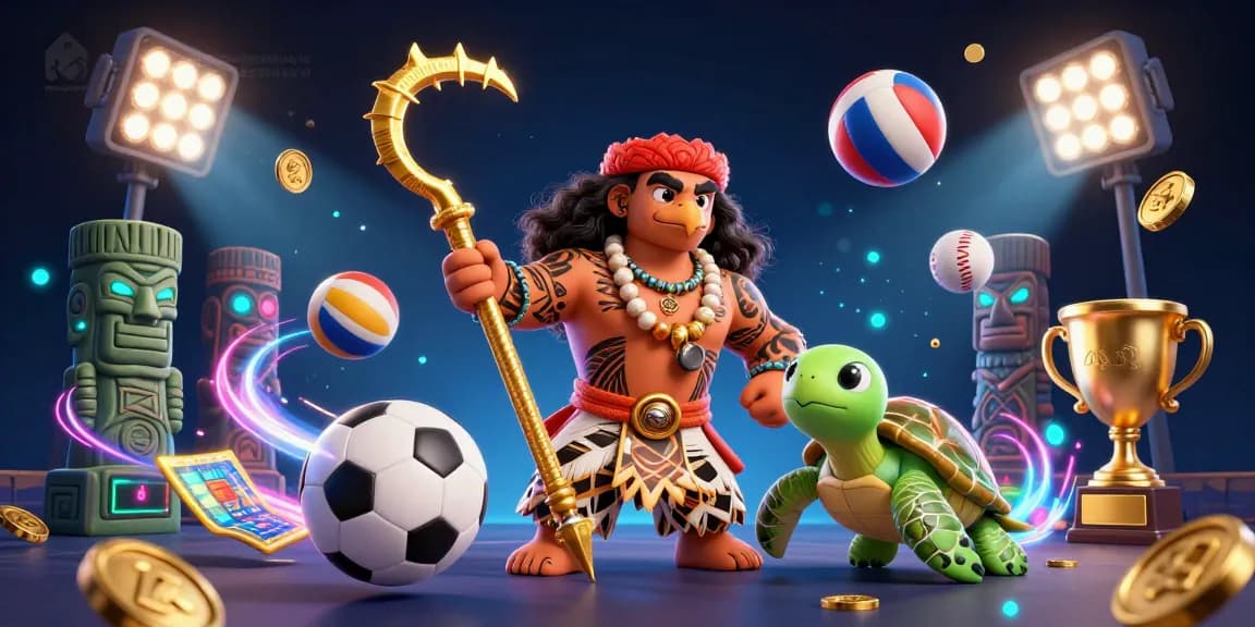 A vivid portrayal of the nhanquagamebai gaming experience featuring characters and sports elements in a rich, dynamic 3D illustration.