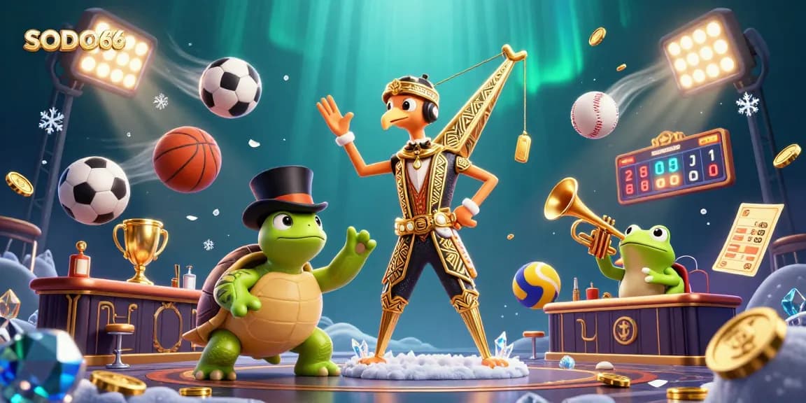 SODO66 immerses players in an engaging casino atmosphere surrounded by festive characters and vibrant game elements.