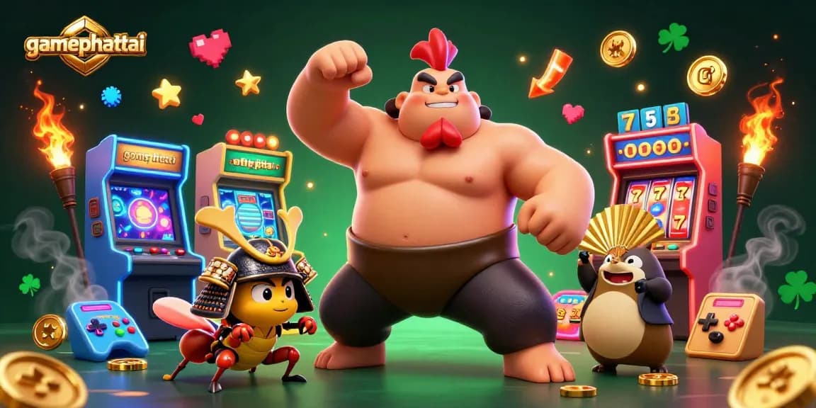Engage in gamephattai's thrilling gameplay featuring vibrant casino elements and lively characters.