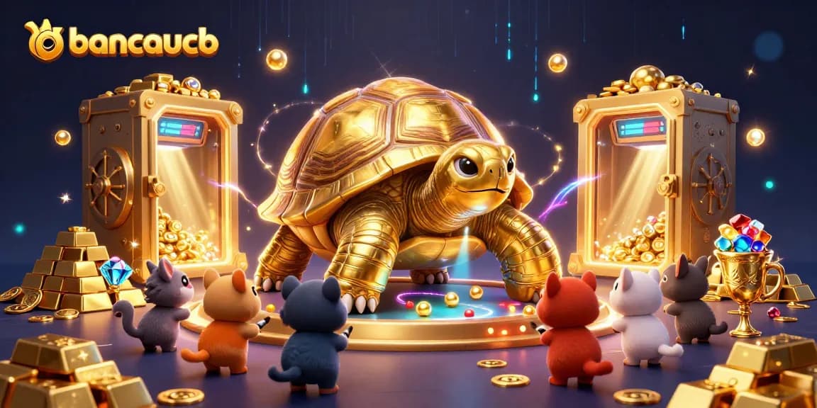Engage in beach-themed fishing adventures at bancaucb with a colossal tortoise game character.