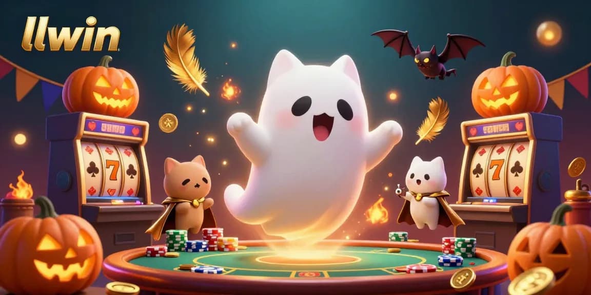 Engage in thrilling gaming at llwin with ghostly characters in a lively casino.