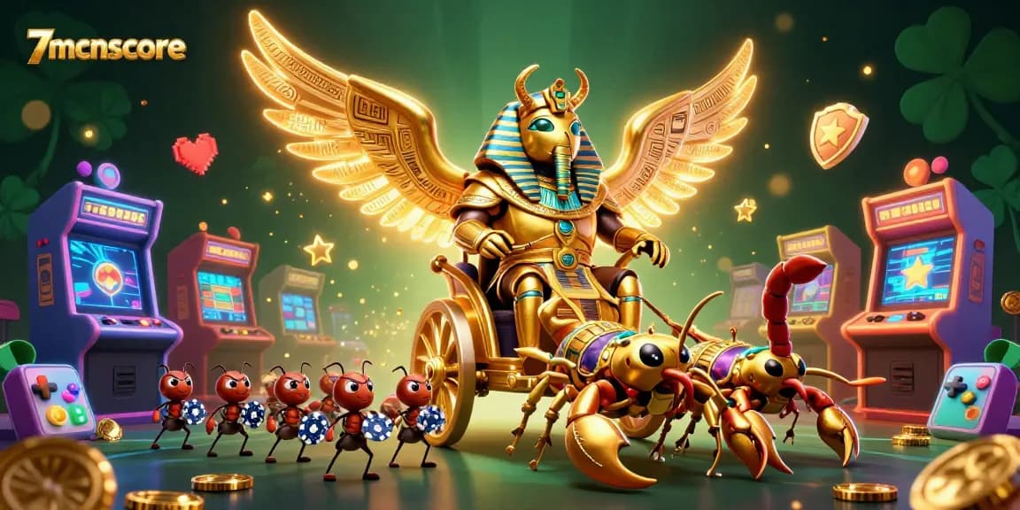 Play slots with 7mcnscore while surrounded by gold and arcade excitement.