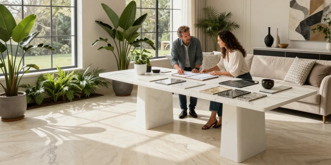 NAGA2000 showcases premium stone flooring in a luxury interior design consultation.
