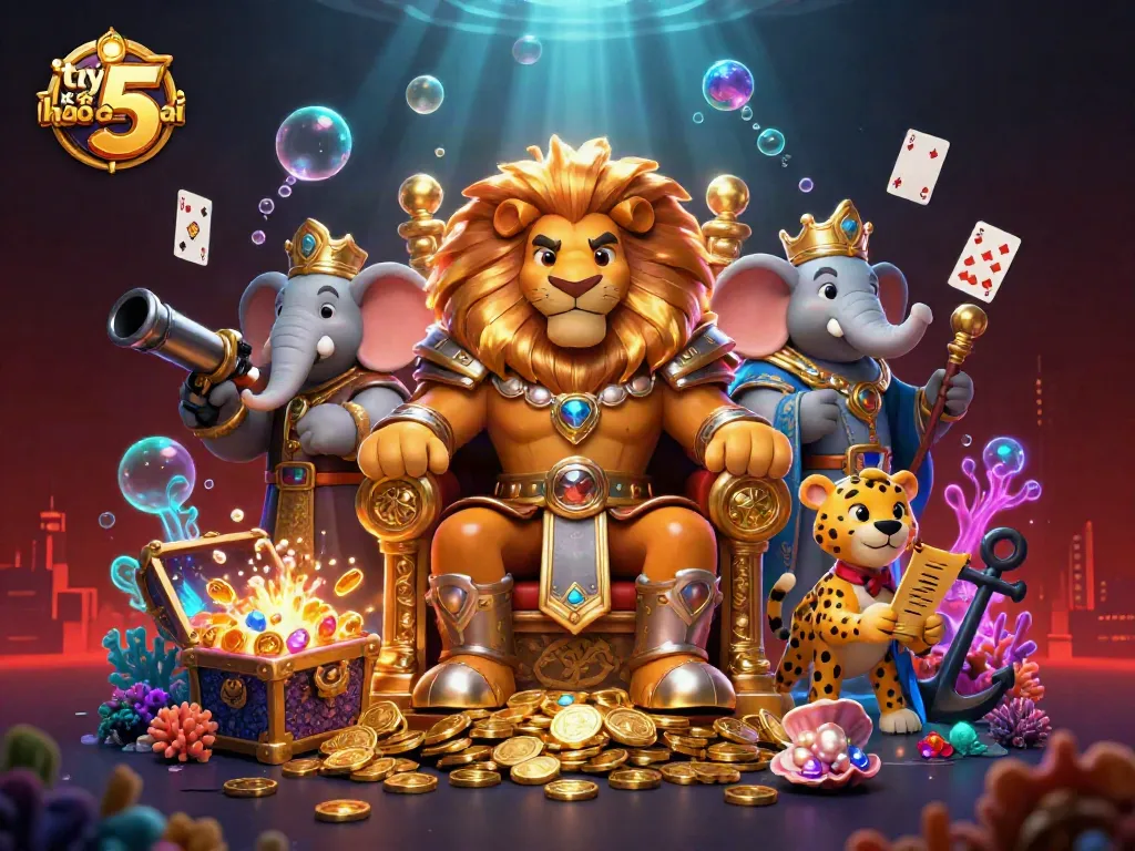 Experience thrilling gameplay with tỷ lệ kèo nhà cái 5 in this vibrant casino illustration.