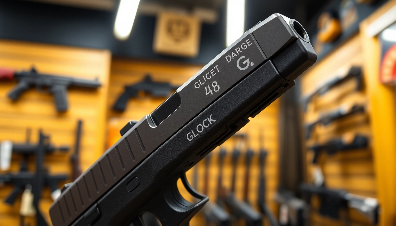 Showcase the glock 48 mos slide complete highlighting its sleek design and quality features.