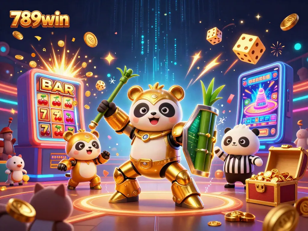 Experience thrilling adventures with 789win's captivating online gaming illustration, featuring slots and action!