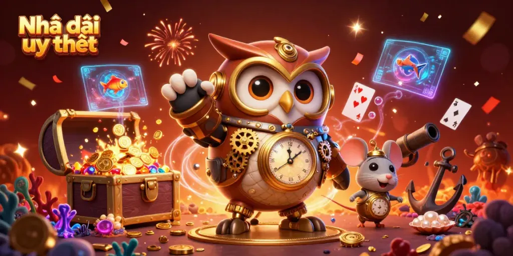 Engage with the ultimate Nhà cái uy tín experience featuring casino elements and vibrant characters.
