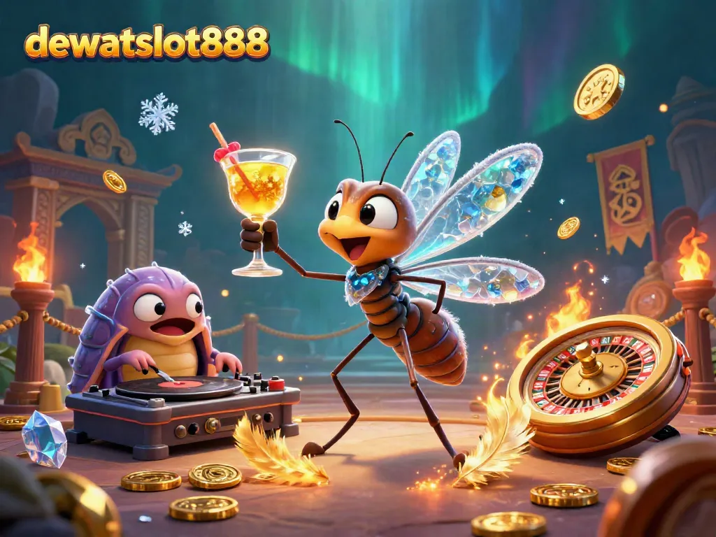 Permainan menarik di dewataslot888 dengan karakter kasino dalam ilustrasi 3D yang kaya.