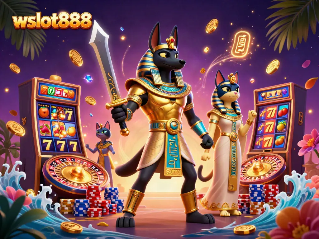 Menang besar dengan wslot888 di mesin slot, Anubis dan Bastet mengawal keberuntunganmu.