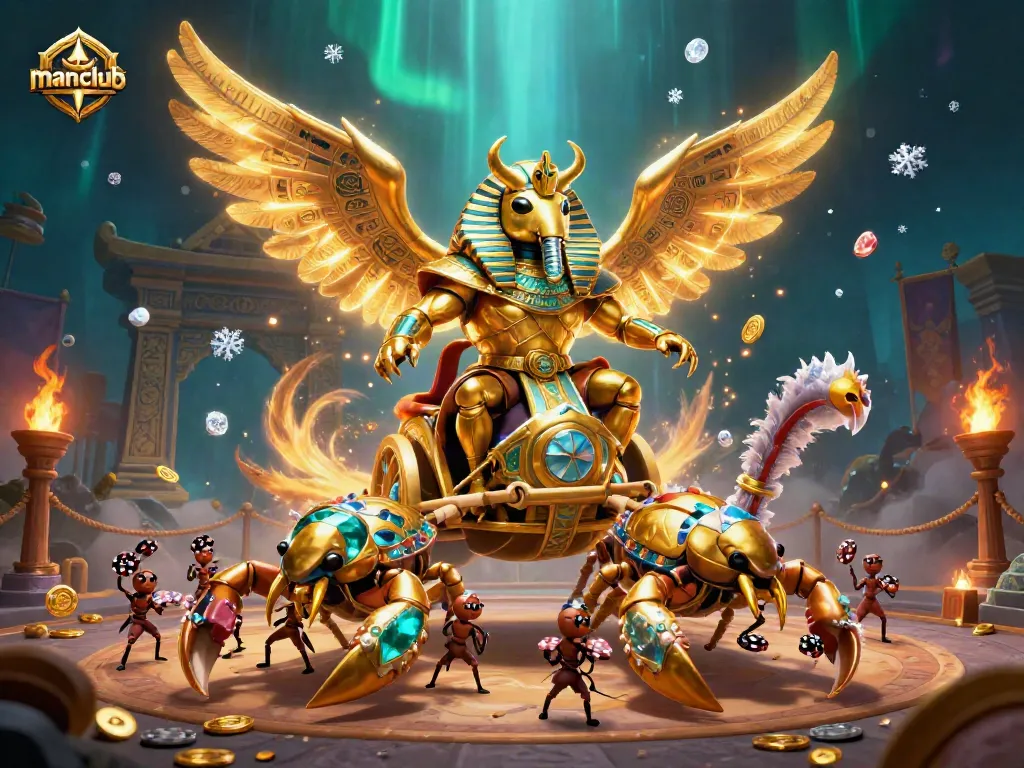 Engage in thrilling gameplay at manclub with vibrant casino-themed 3D elements, featuring iconic characters and action.