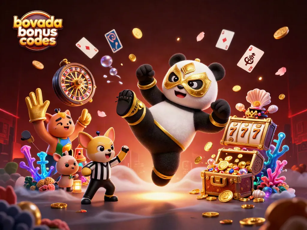 Bovada bonus codes unlock dynamic casino excitement with a 3D wrestling-themed illustration.