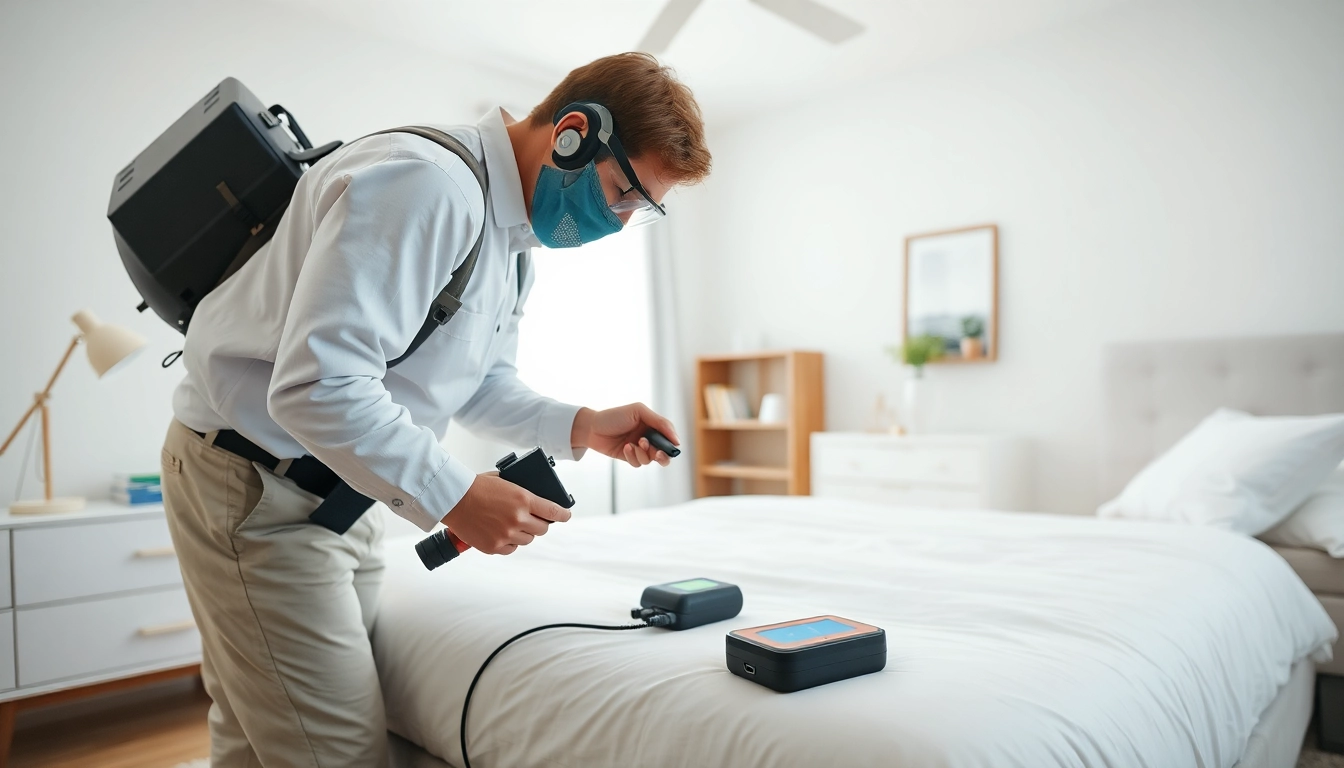 Professionally executed bed bug removal procedure in a well-maintained bedroom environment.