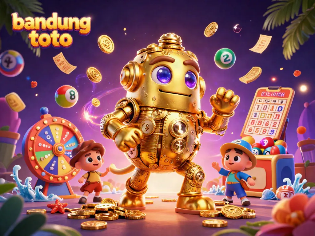 Experience excitement with bandung toto's golden golem amidst a dynamic casino scene of lottery and prizes.