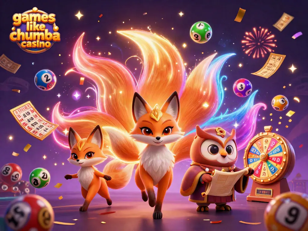 Engage with exciting games like Chumba Casino, featuring vibrant character scenes and dynamic casino elements.