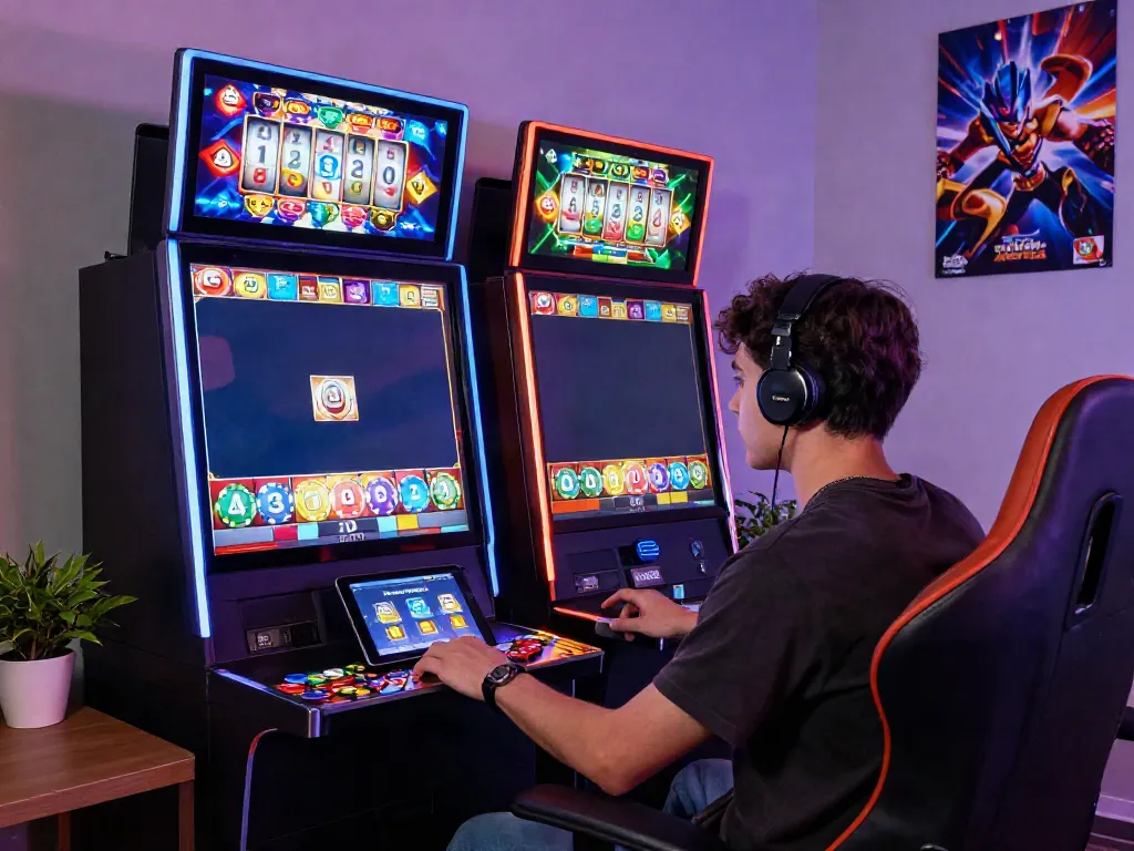 Player enjoying slot thailand game with vibrant graphics and gaming tokens