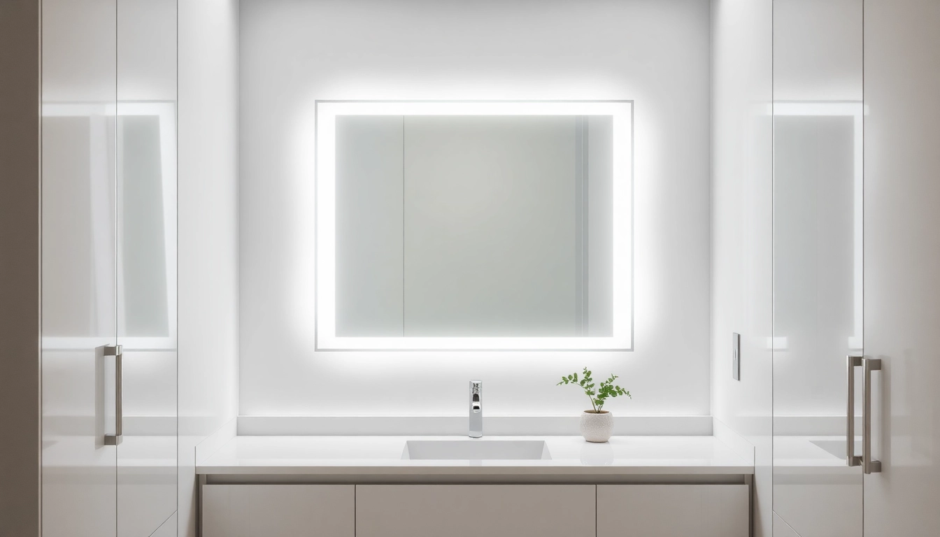 Enhance your space with a luxurious led bathroom mirror reflecting modern design elements.