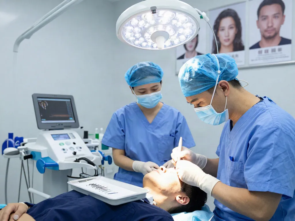 Hair Transplant Malaysia featuring a surgeon performing a SMART™ FUE procedure in a professional clinic.