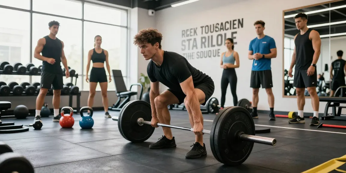 Pharmaqo shop showcasing an athlete deadlifting in a modern gym with bright lighting.