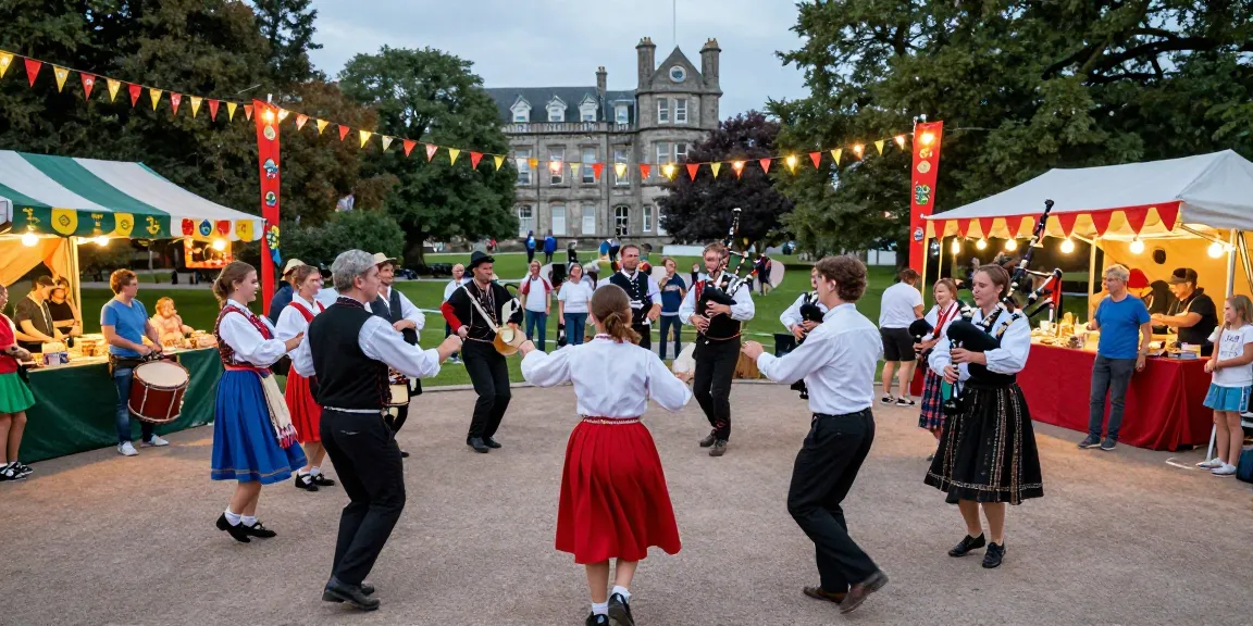 Experience festive Breton culture at an outdoor event celebrating artistic expressions and traditions through vibrant activities and performances, capturing the essence of community under the theme of