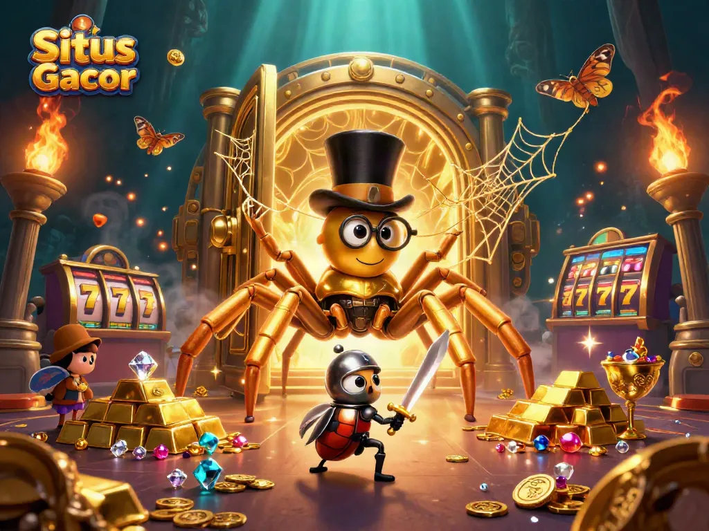 Menang di Situs Slot Gacor dengan aktivitas perjudian seru di ilustrasi berbagai karakter dan elemen kasino